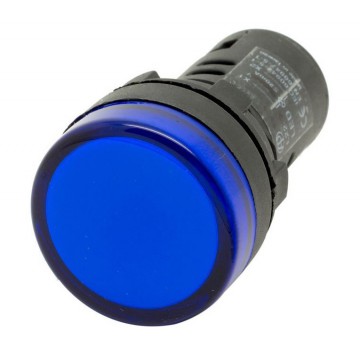 Лампа сигнальная AD22-22D d22мм синяя LED 24В AC/DC цилиндр ЭНЕРГИЯ